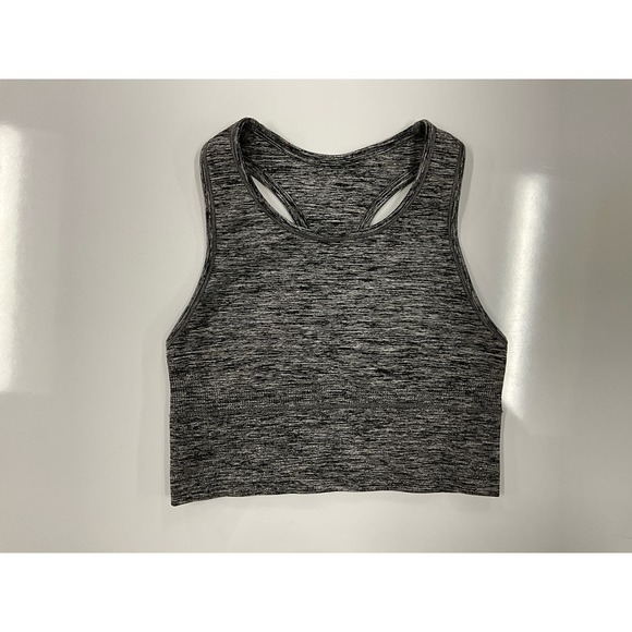 DKNY Womens Gray Heather Pattern Sports Bra Athletic Top Measurements in Picture - Picture 5 of 7